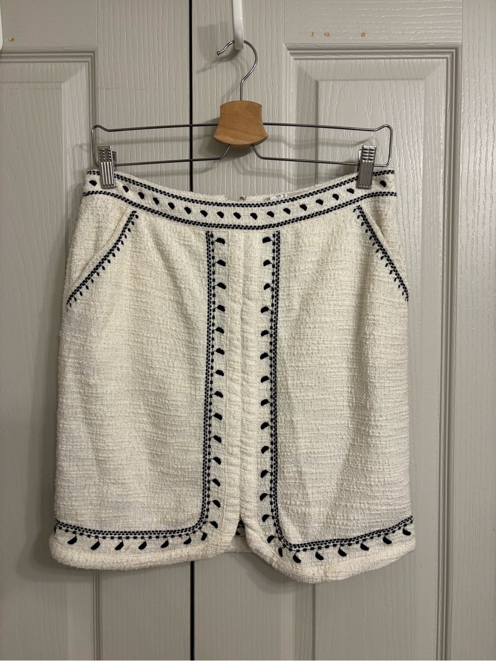 Anthropologie Embroidered Pencil Skirt